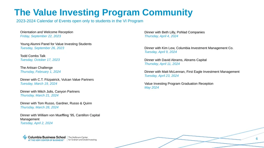 Value Investing Program Student Information - slide 6 of 13