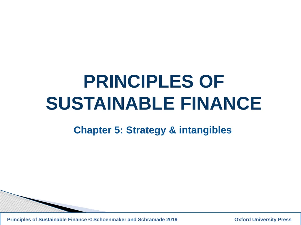 1 PRINCIPLES OF SUSTAINABLE FINANCE Chapter 5: