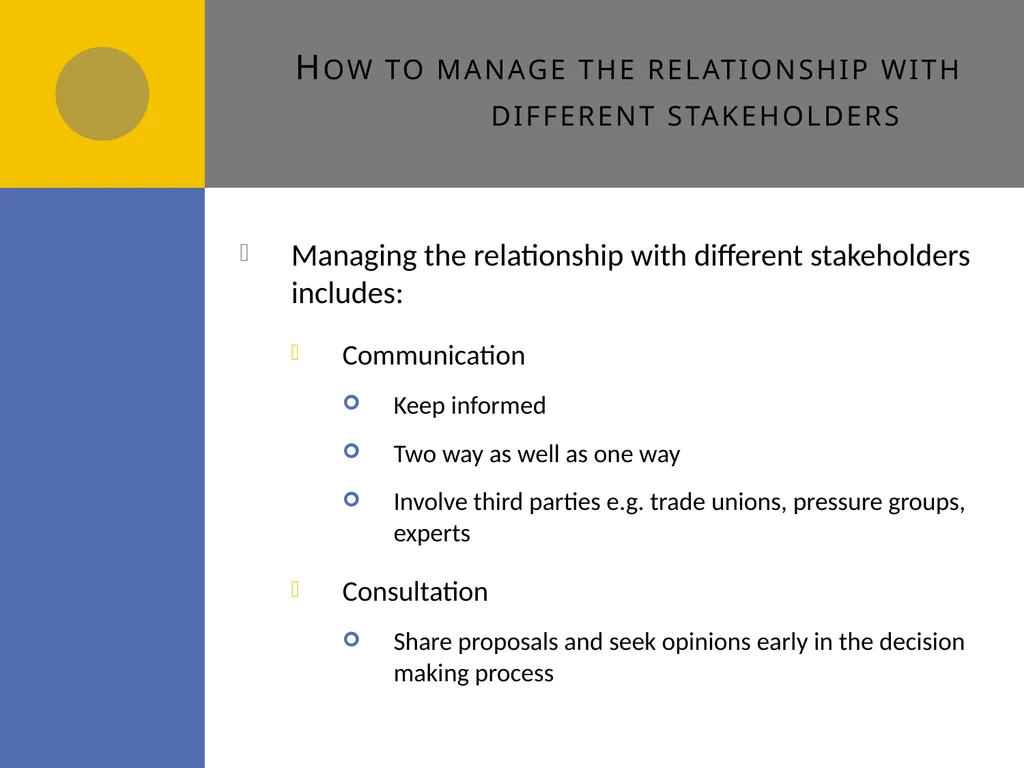 Stakeholders A2 Stakeholders and their influence - slide 7 of 11
