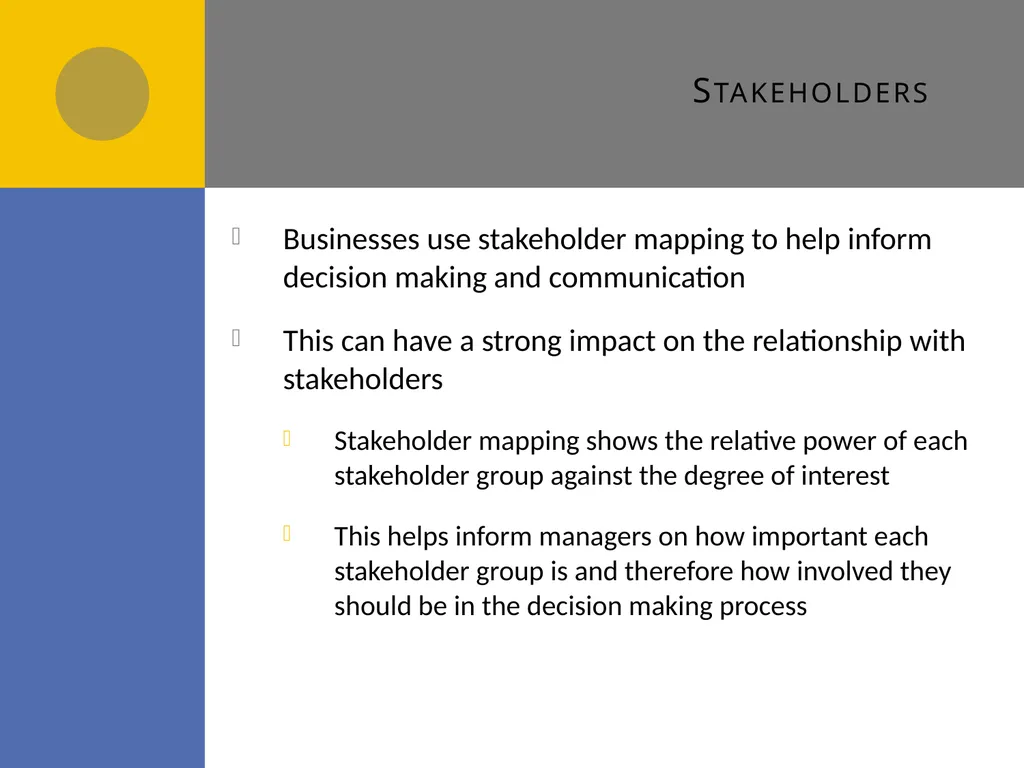 Stakeholders A2 Stakeholders and their influence - slide 8 of 11
