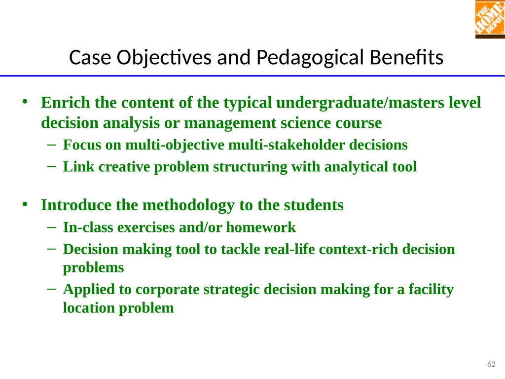 TEACHING MULTI-OBJECTIVE MULTI-STAKEHOLDER - slide 62 of 66