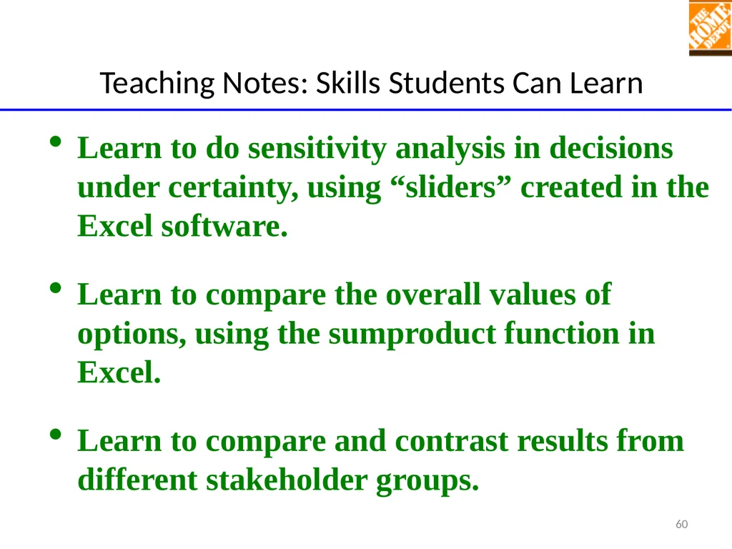 TEACHING MULTI-OBJECTIVE MULTI-STAKEHOLDER - slide 60 of 66