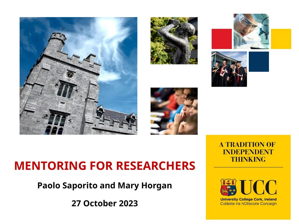 MENTORING FOR RESEARCHERS Paolo Saporito and Mary - slide 1 of 27