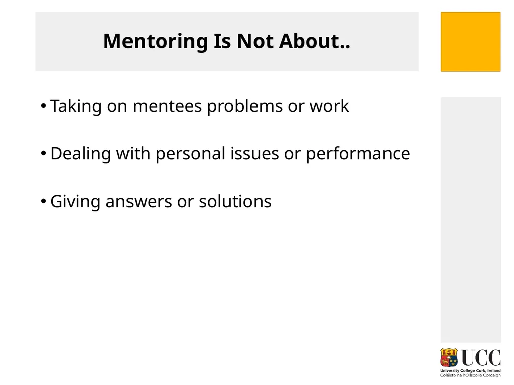 MENTORING FOR RESEARCHERS Paolo Saporito and Mary - slide 7 of 27