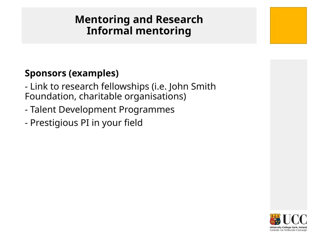 MENTORING FOR RESEARCHERS Paolo Saporito and Mary - slide 19 of 27