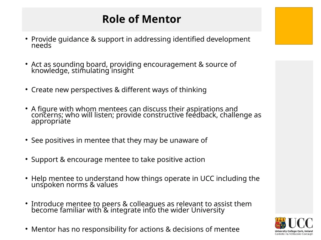 MENTORING FOR RESEARCHERS Paolo Saporito and Mary - slide 10 of 27