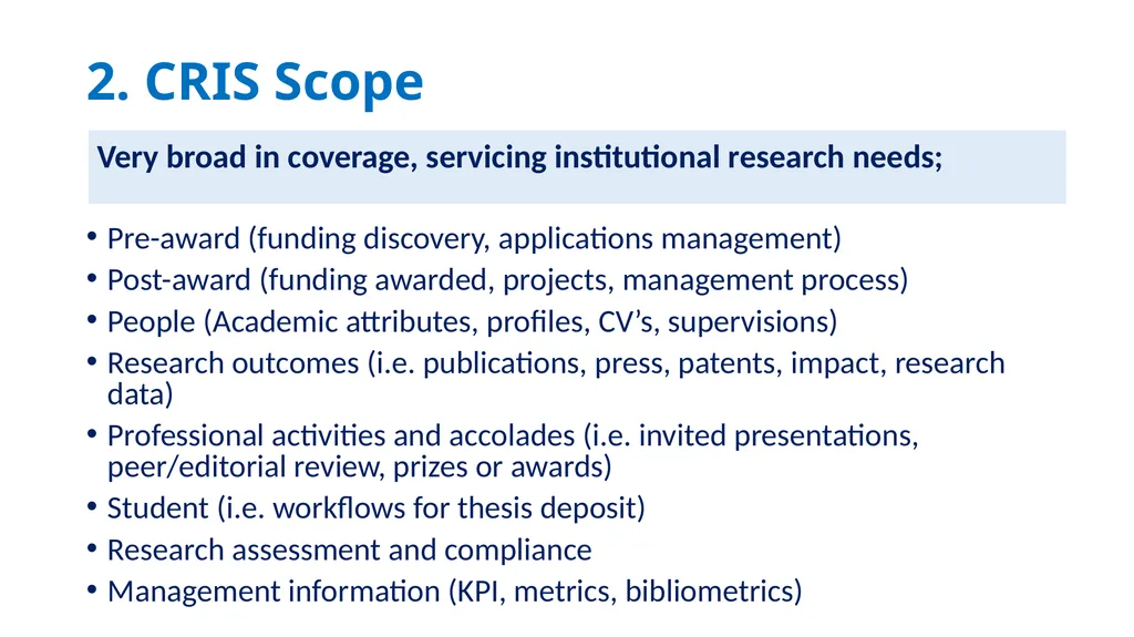 ‘Current Research Information Systems (CRIS): What - slide 4 of 18