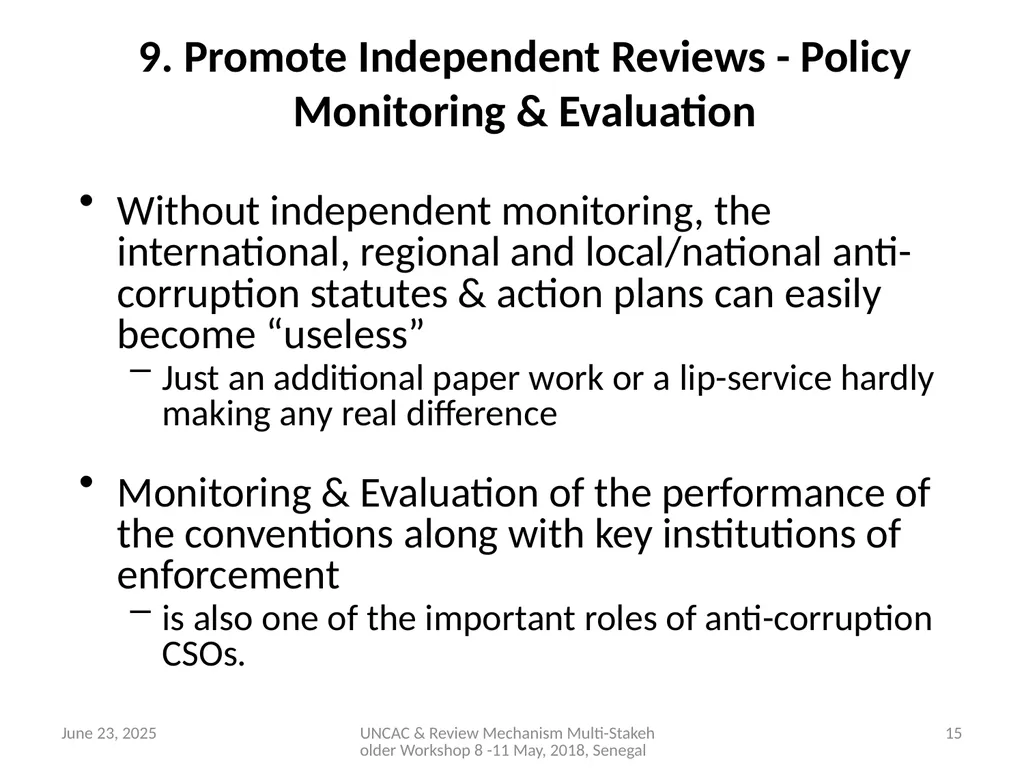ENHANCING ACCOUNTABILITY & PUBLIC FINANCE - slide 15 of 20