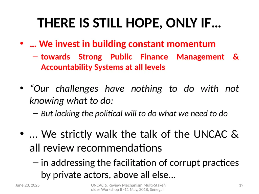 ENHANCING ACCOUNTABILITY & PUBLIC FINANCE - slide 19 of 20