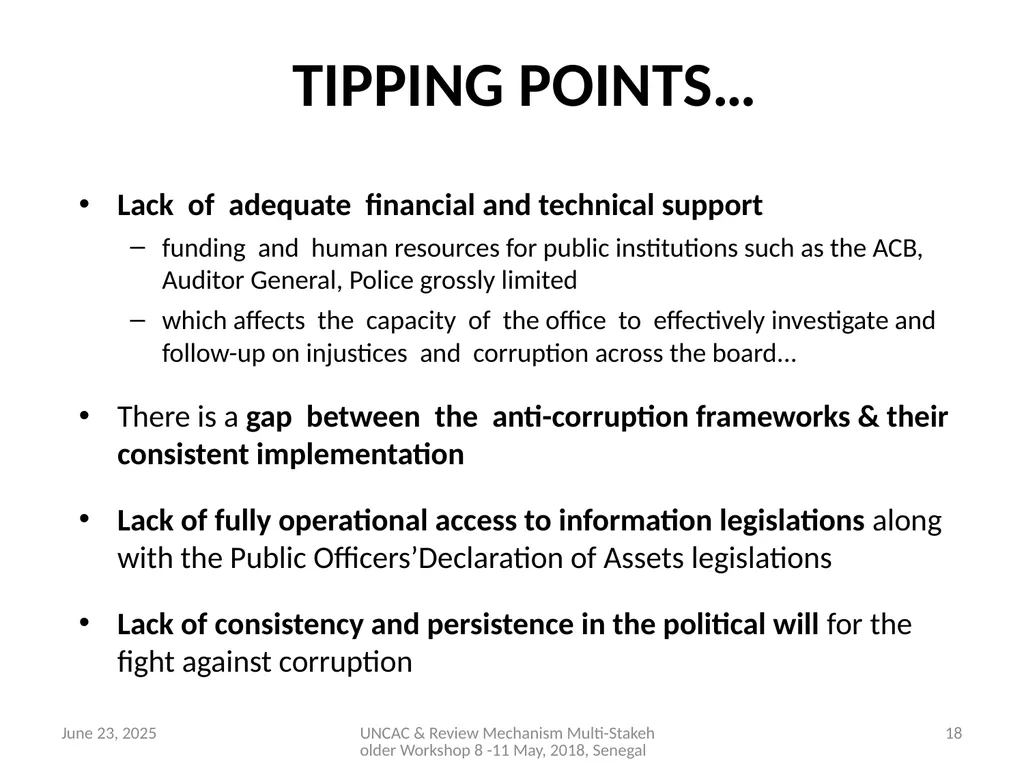 ENHANCING ACCOUNTABILITY & PUBLIC FINANCE - slide 18 of 20
