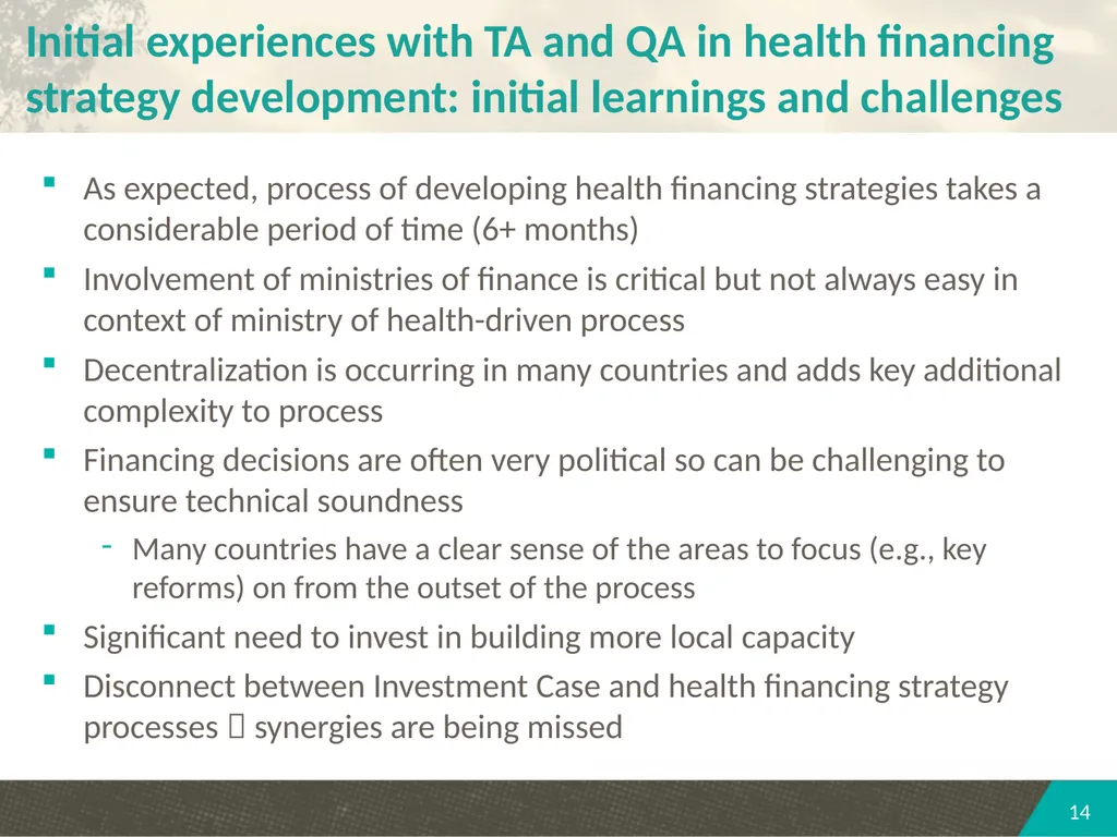 Country platforms, technical assistance, and - slide 14 of 16