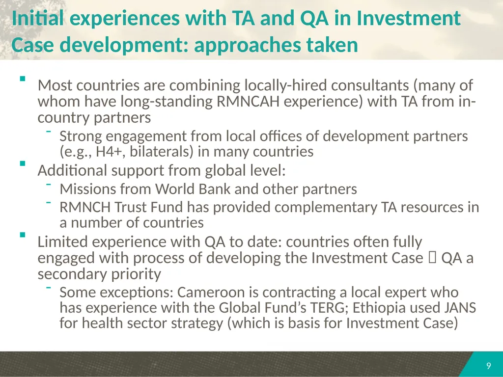 Country platforms, technical assistance, and - slide 9 of 16