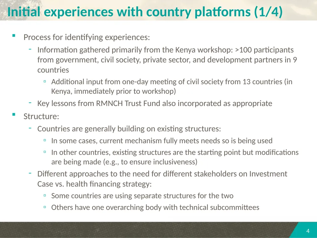 Country platforms, technical assistance, and - slide 4 of 16