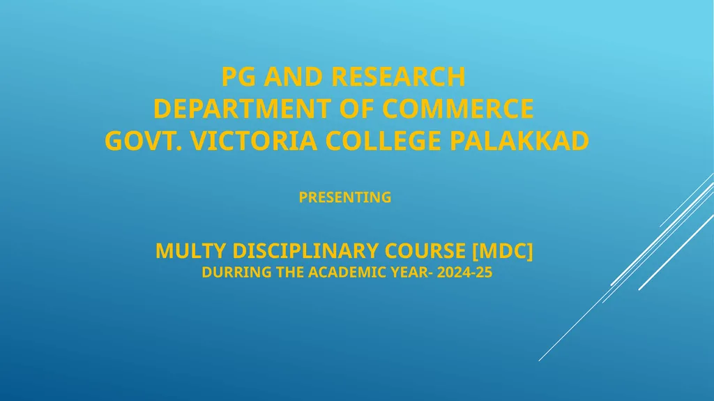 PG AND RESEARCH DEPARTMENT OF COMMERCE GOVT. - slide 1 of 10