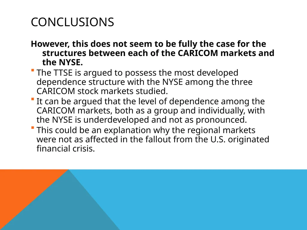 Co-movement of Stock Prices in the CARICOM Region - slide 25 of 27