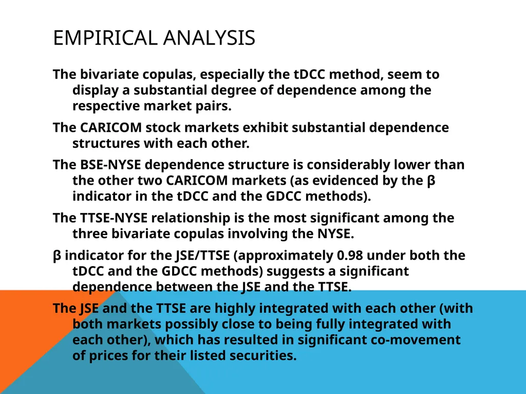 Co-movement of Stock Prices in the CARICOM Region - slide 19 of 27