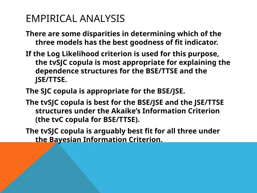 Co-movement of Stock Prices in the CARICOM Region - slide 22 of 27