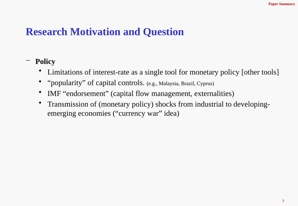 The Real Effects of Capital Controls: Credit - slide 3 of 29