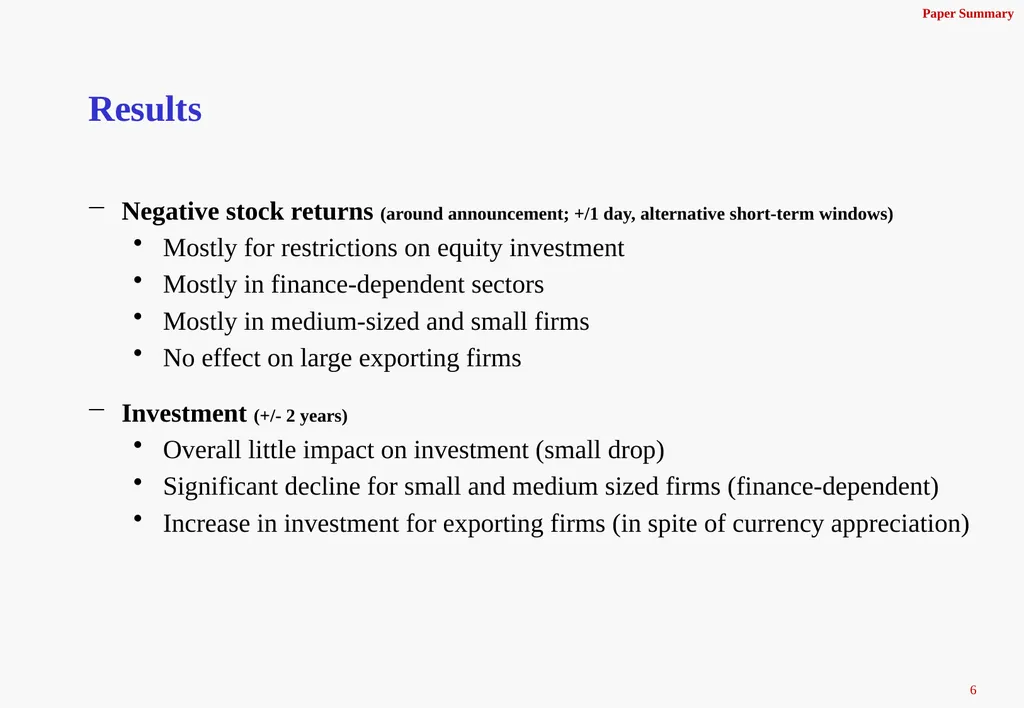 The Real Effects of Capital Controls: Credit - slide 6 of 29