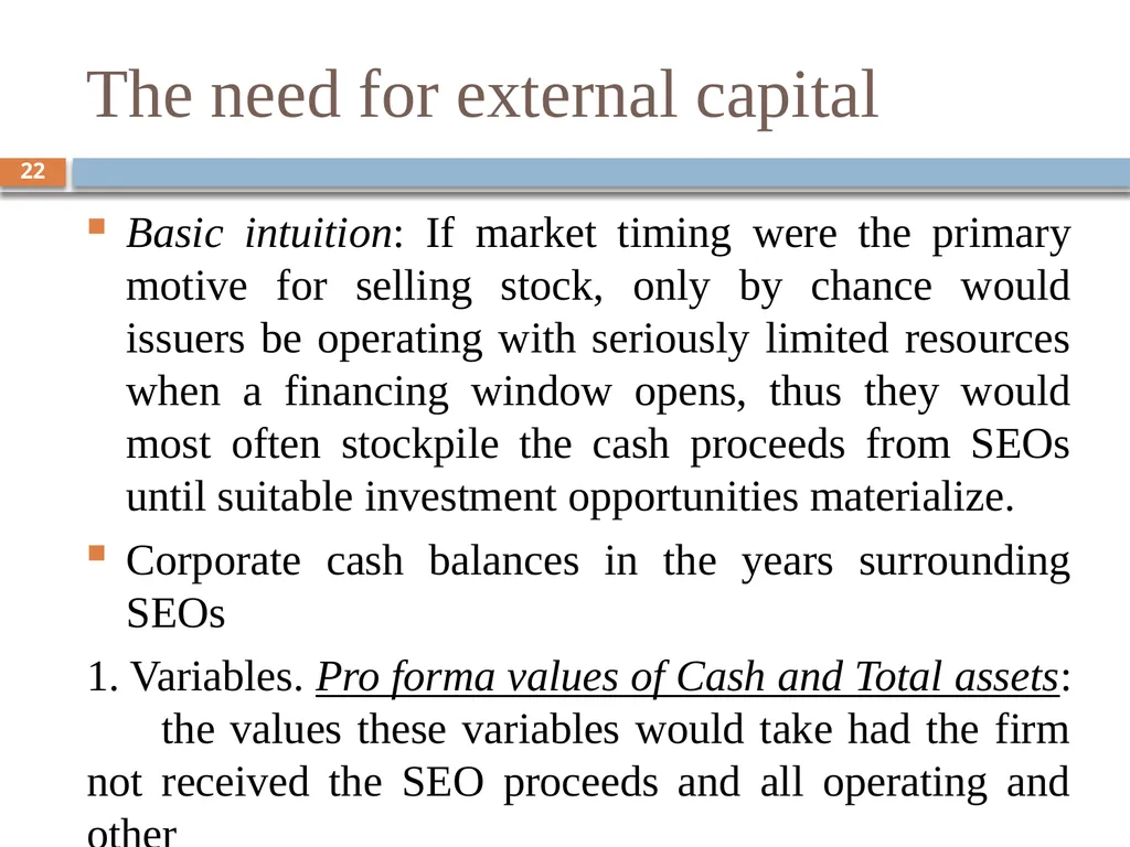 Behavioral Corporate Finance － Models of - slide 22 of 38