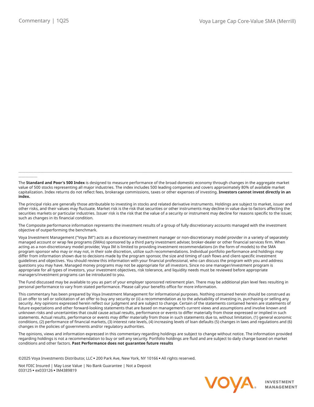 Commentary | 1Q25 Voya Large Cap Core-Value SMA - slide 3 of 3