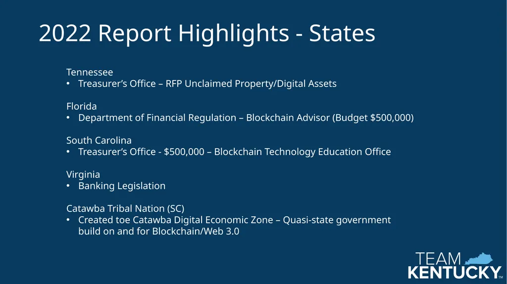 Kentucky Blockchain Technology Working Group The - slide 14 of 17