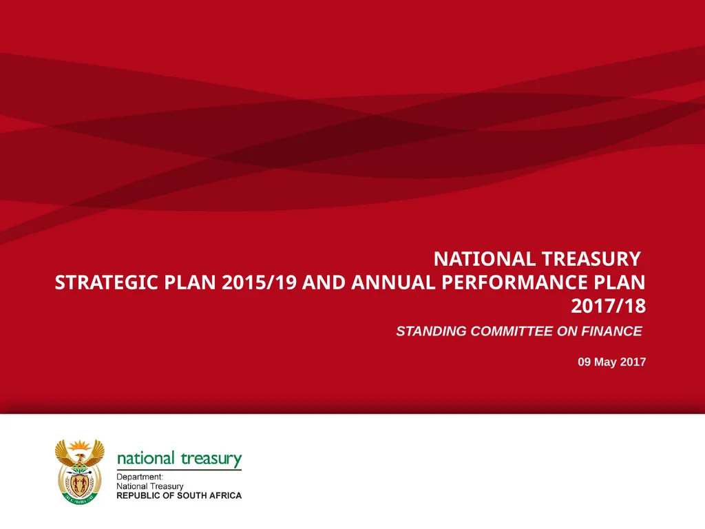 NATIONAL TREASURY STRATEGIC PLAN 2015/19 AND
