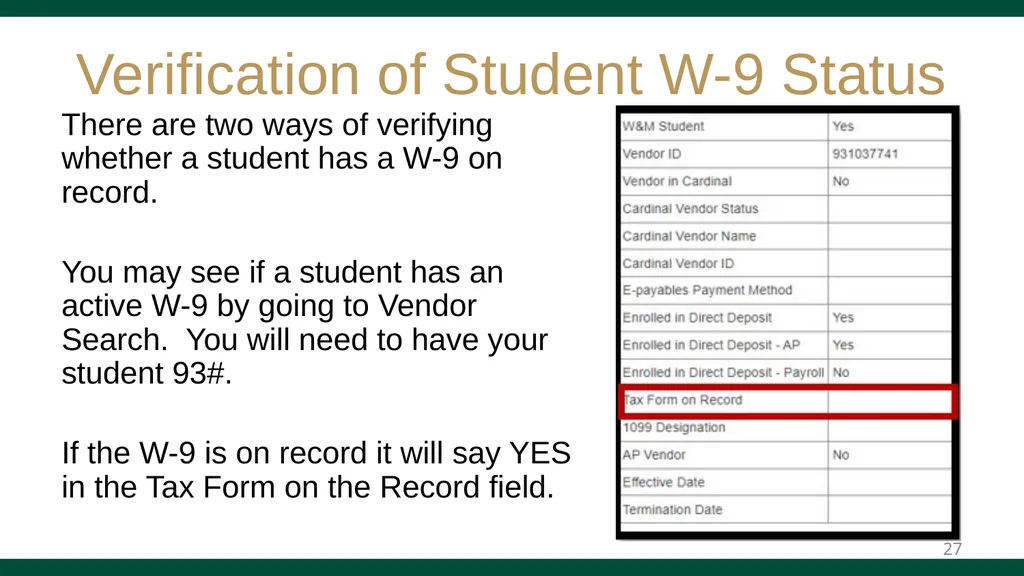 PAYMENTS TO STUDENTS GUIDE Effective March 2024 - slide 27 of 32