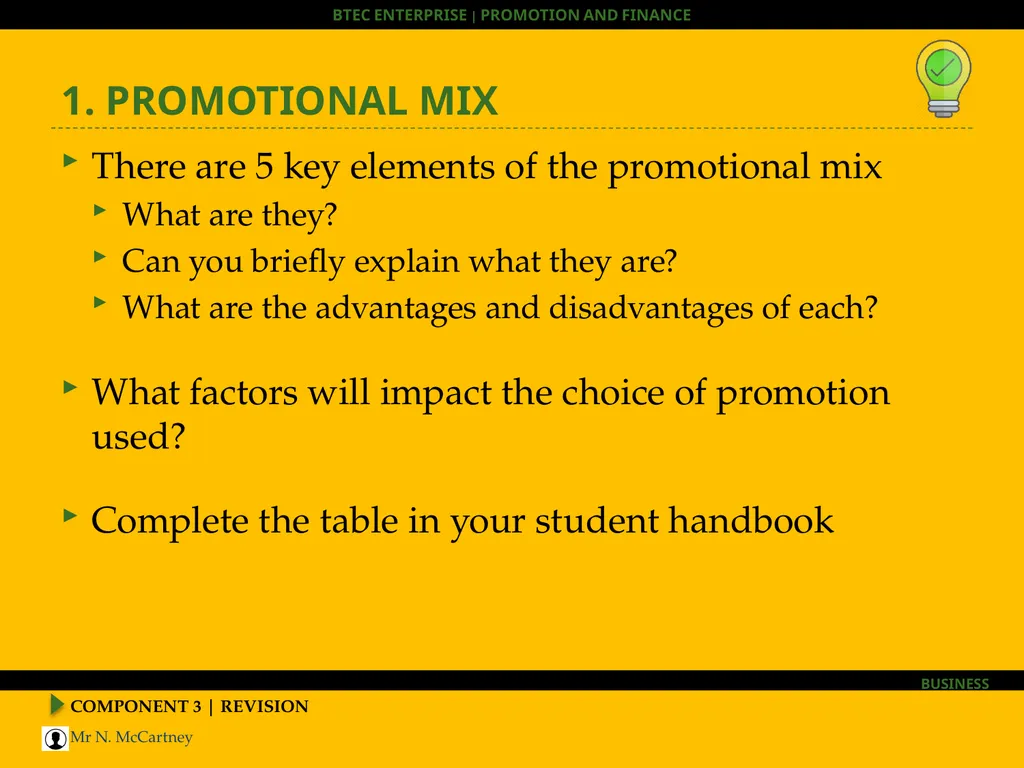COMPONENT 3 | REVISION BTEC Enterprise HOOK – WHAT - slide 3 of 30