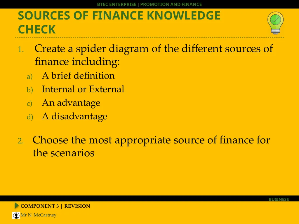 COMPONENT 3 | REVISION BTEC Enterprise HOOK – WHAT - slide 26 of 30