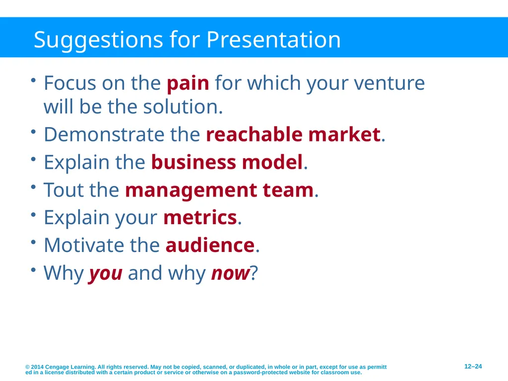 Developing an Effective Business Plan © 2014 - slide 24 of 26