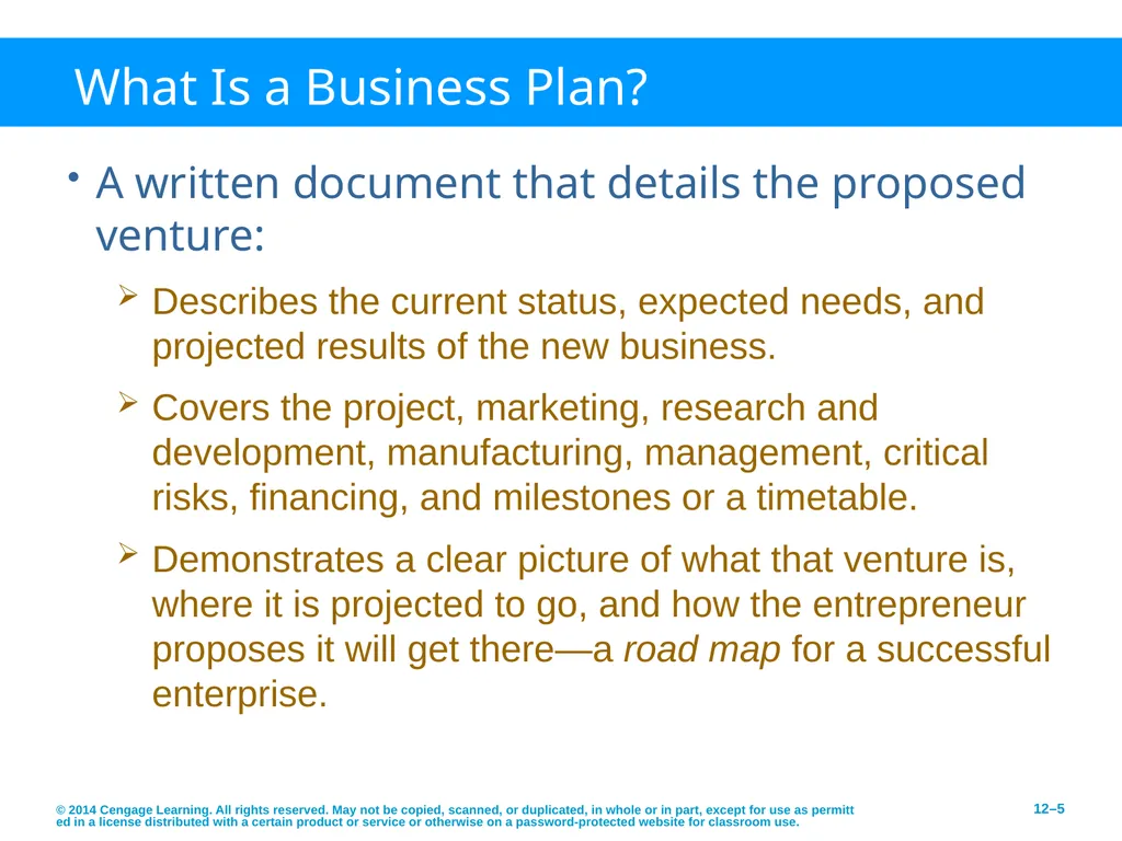 Developing an Effective Business Plan © 2014 - slide 5 of 26