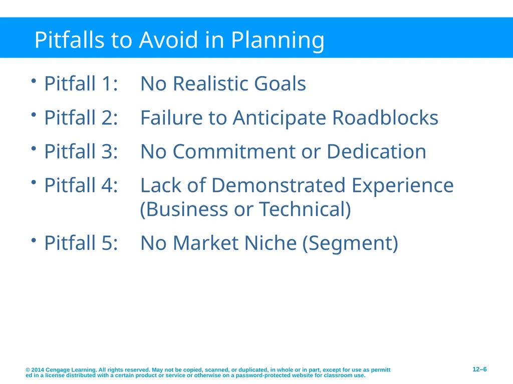 Developing an Effective Business Plan © 2014 - slide 6 of 26