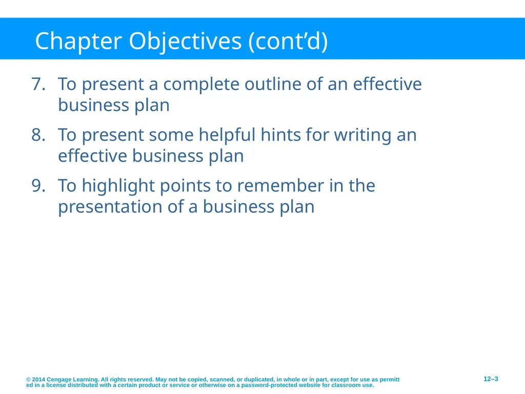 Developing an Effective Business Plan © 2014 - slide 3 of 26