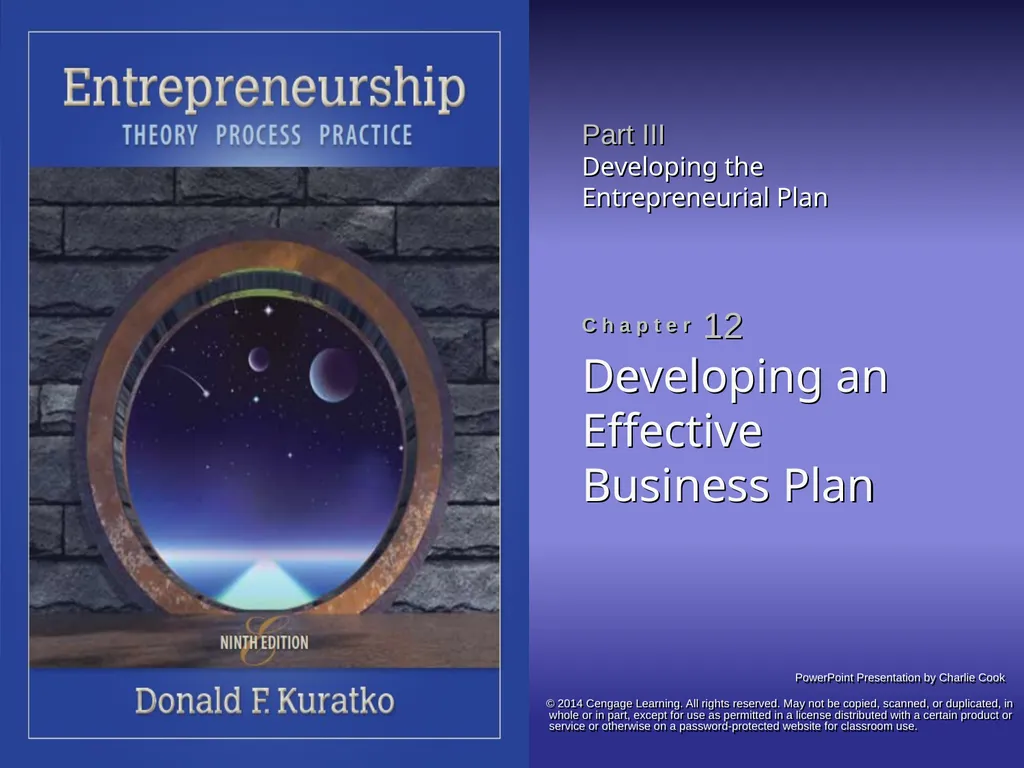 Developing an Effective Business Plan © 2014 - slide 1 of 26