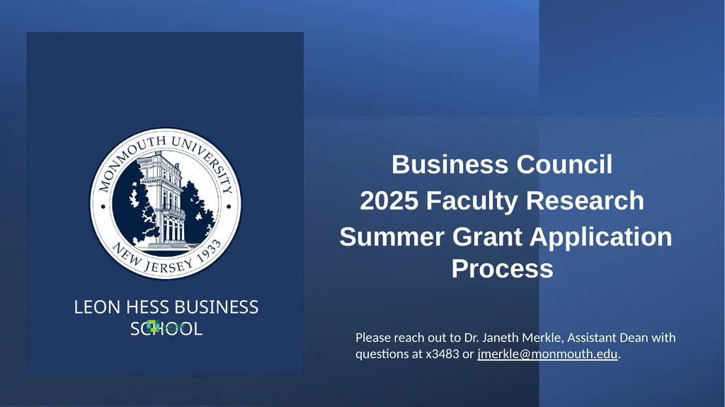 Business Council 2025 Faculty Research Summer - slide 1 of 10