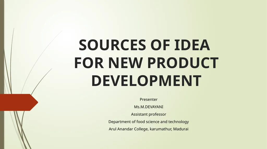 SOURCES OF IDEA FOR NEW PRODUCT DEVELOPMENT - slide 1 of 17