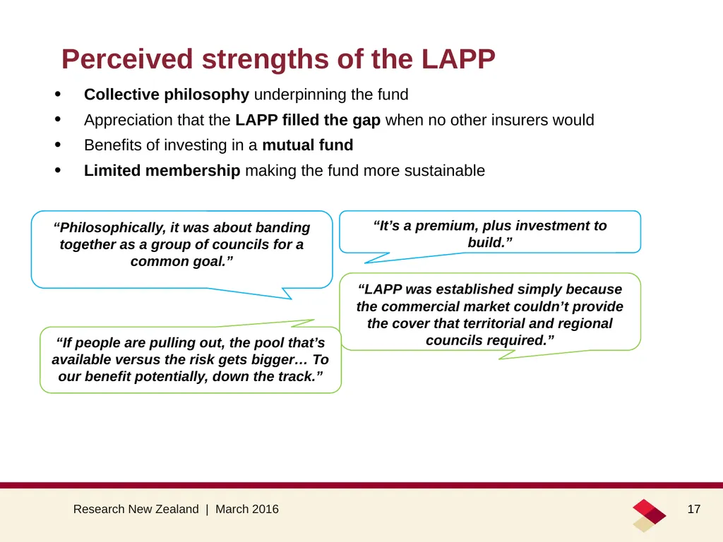 Council opinion about the LAPP March 2016 Summary - slide 17 of 26