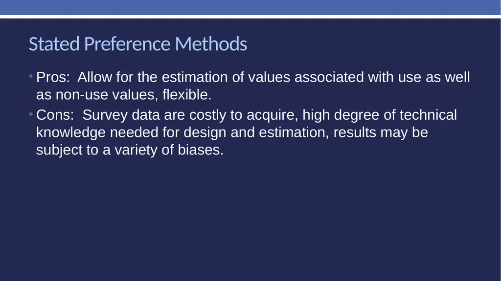 Non-market valuation: methods and data Peter W. - slide 45 of 59