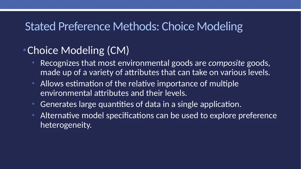 Non-market valuation: methods and data Peter W. - slide 42 of 59