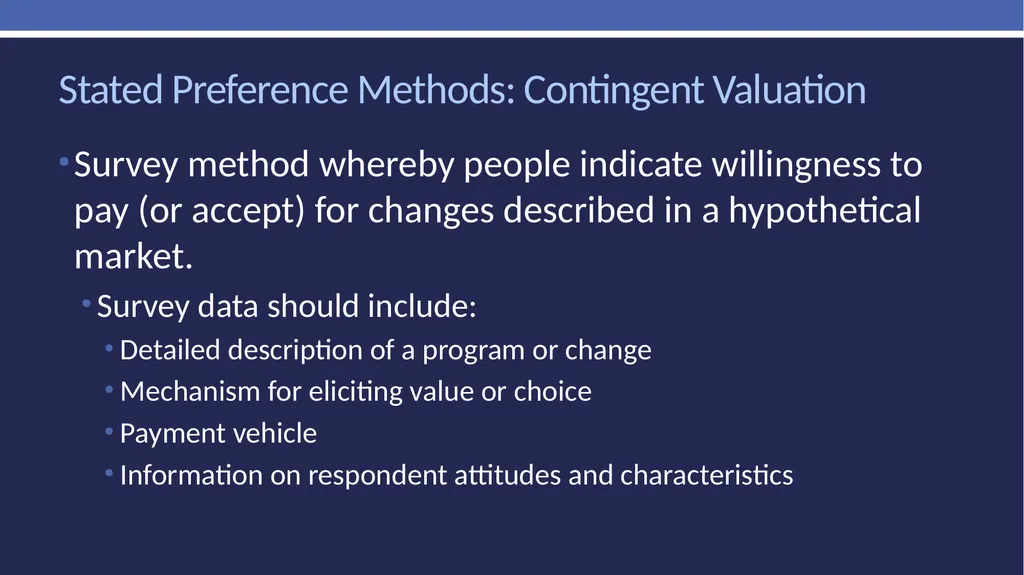 Non-market valuation: methods and data Peter W. - slide 40 of 59