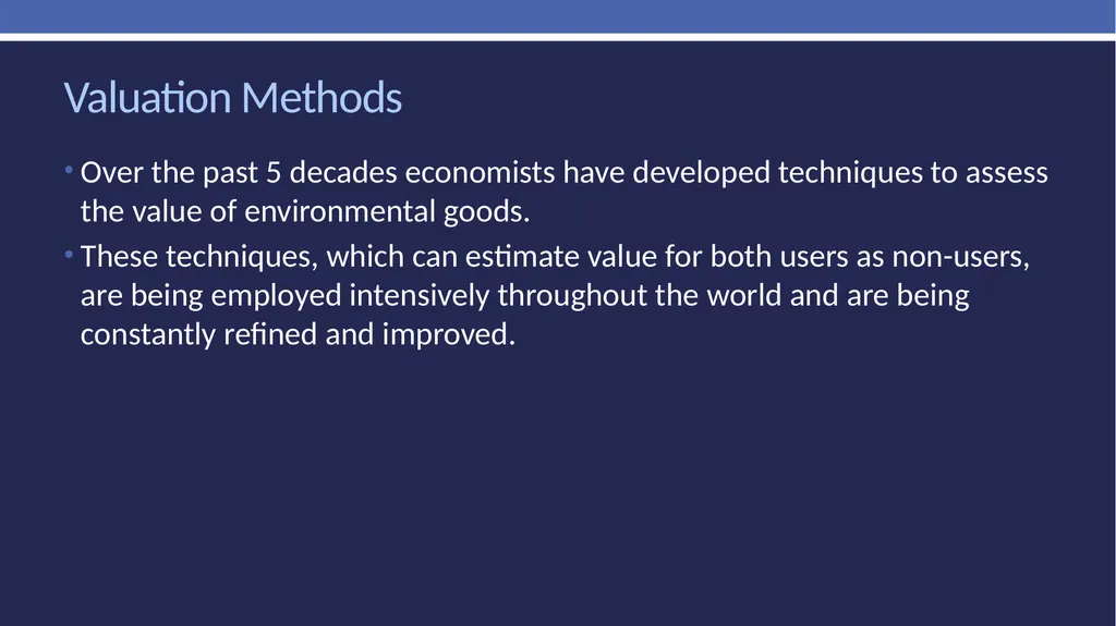 Non-market valuation: methods and data Peter W. - slide 26 of 59