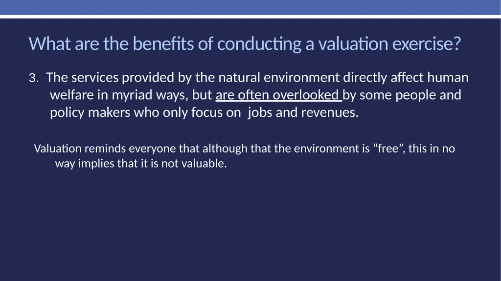 Non-market valuation: methods and data Peter W. - slide 23 of 59