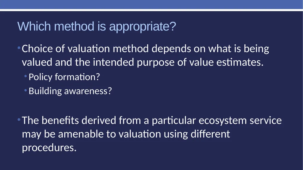 Non-market valuation: methods and data Peter W. - slide 46 of 59