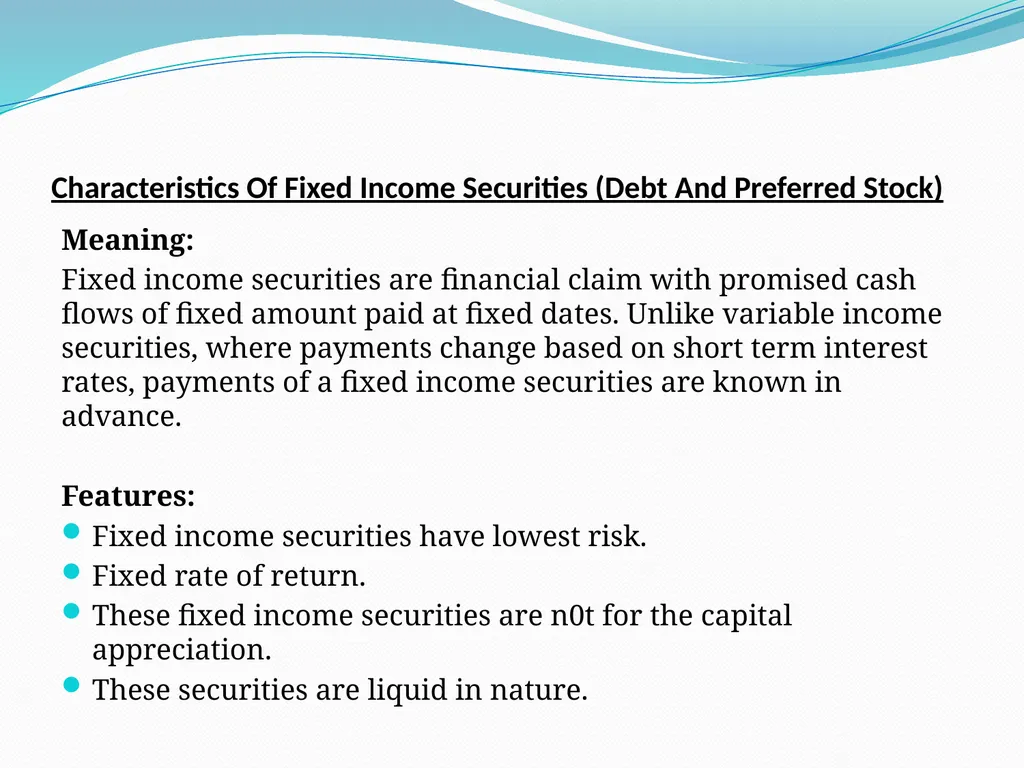 Unit 3: Valuation Of Fixed Income Securities - slide 2 of 9