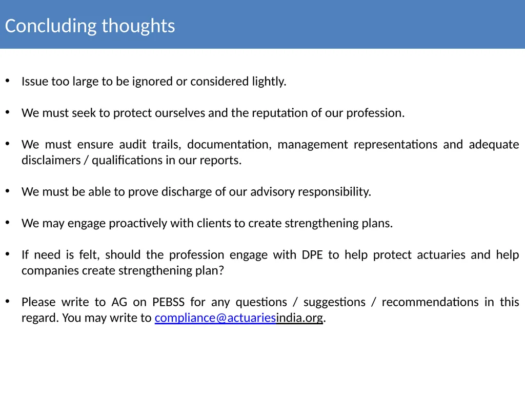Actuarial Valuation of Public Sector Enterprises - slide 33 of 34