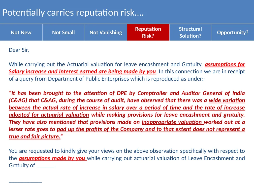 Actuarial Valuation of Public Sector Enterprises - slide 10 of 34