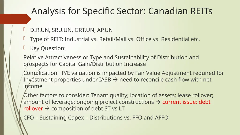 What type of valuation? Relative Value: Selecting - slide 8 of 18