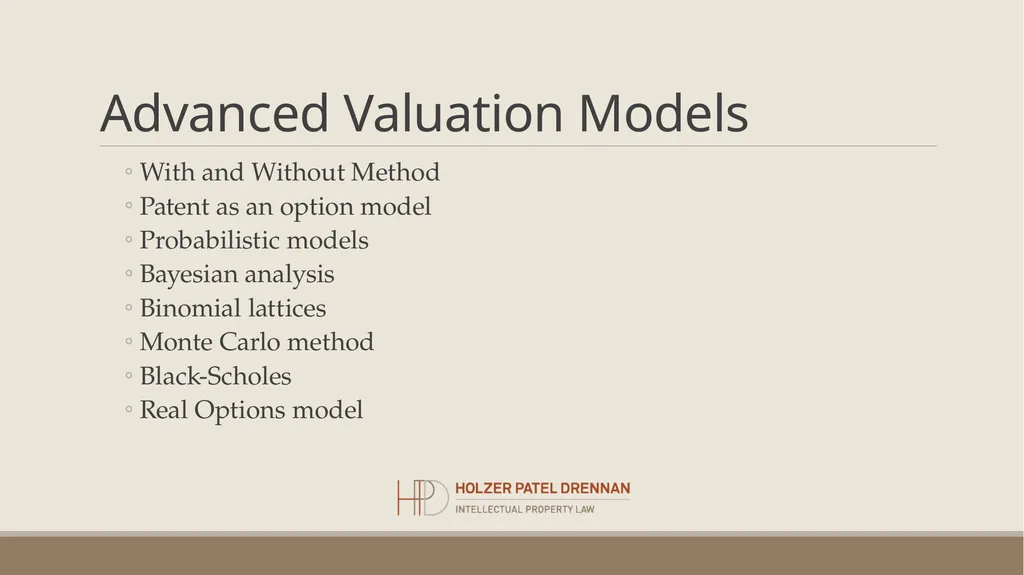 Patent Valuation Chirag Patel, CPVA, CFA Holzer - slide 20 of 22