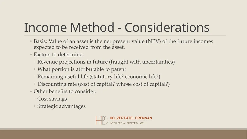 Patent Valuation Chirag Patel, CPVA, CFA Holzer - slide 19 of 22